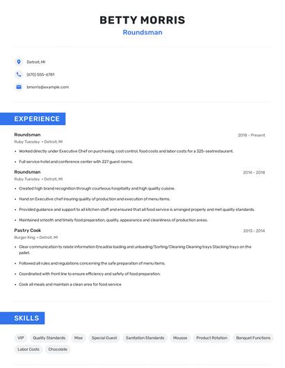 Roundsman Resume