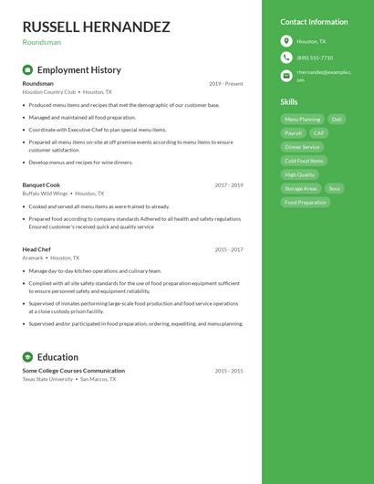 Roundsman Resume