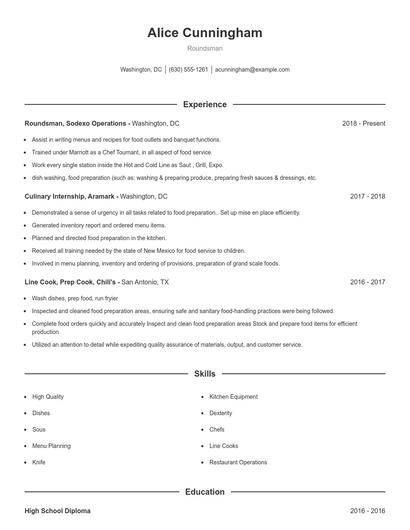 Roundsman Resume