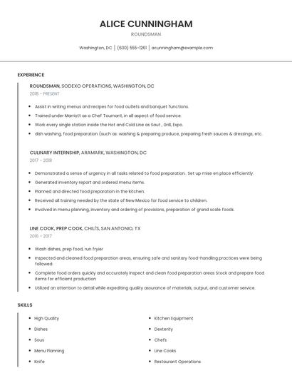 Roundsman Resume