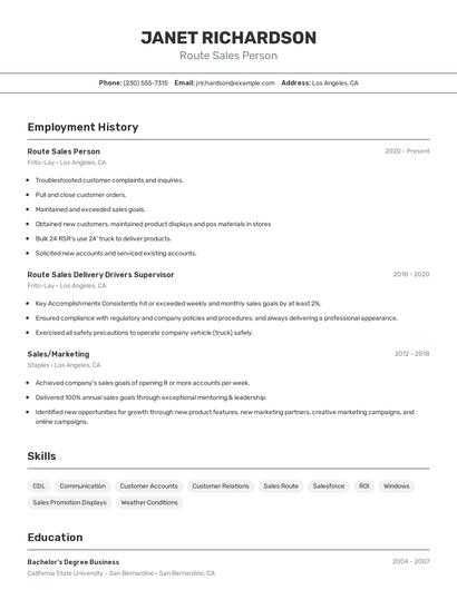 Resume example 2