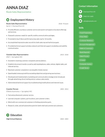 Resume example 5