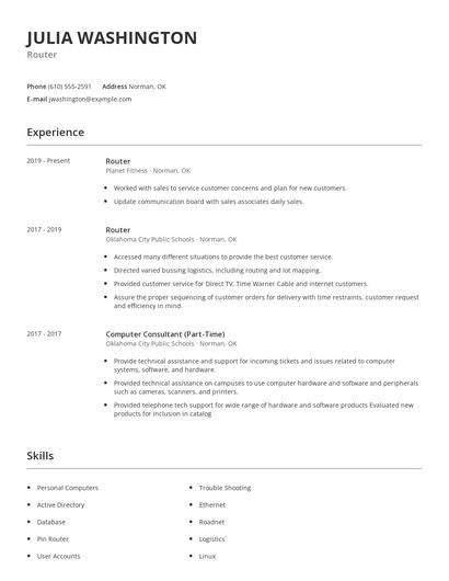 Router Resume