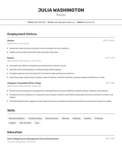 Router Resume