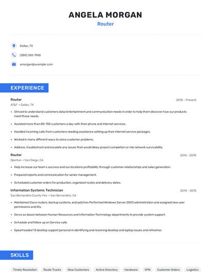 Router Resume