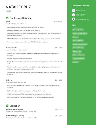 Router Resume