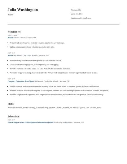 Router Resume