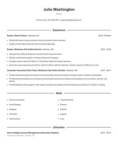 Router Resume