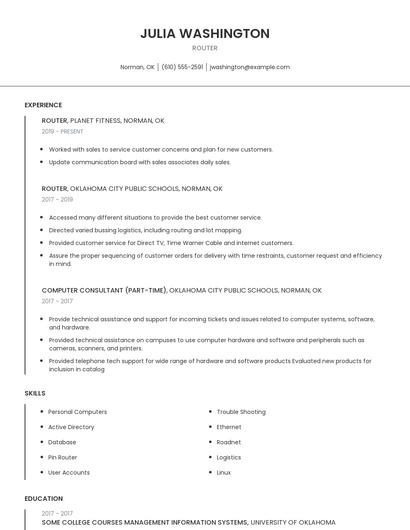 Router Resume