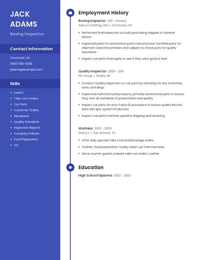 Roving Inspector Resume