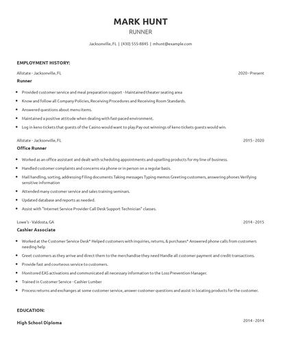 Runner Resume