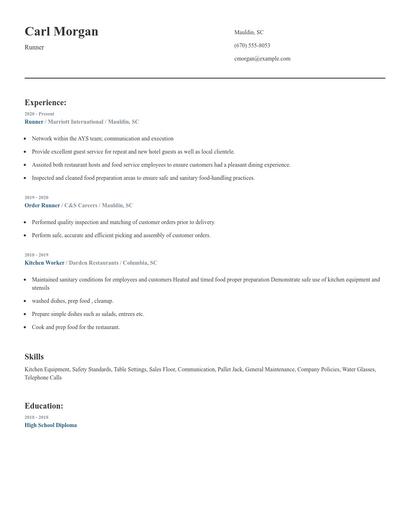 Runner Resume