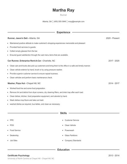 Runner Resume