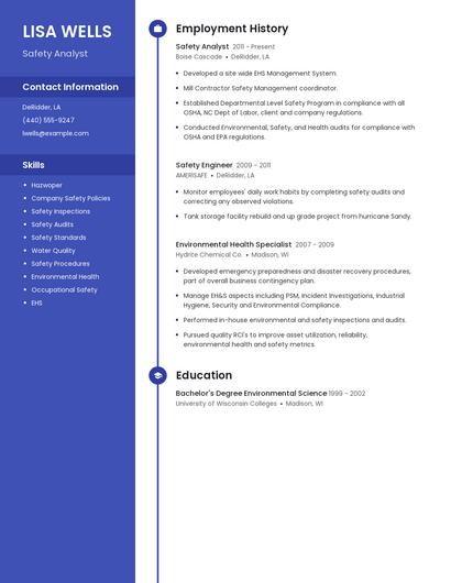 Safety Analyst Resume