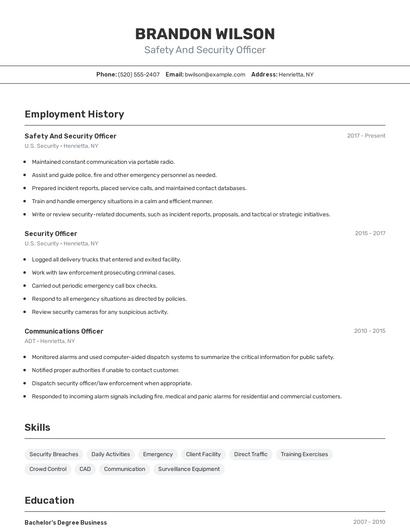 Resume example 2