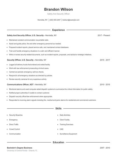 Resume example 1