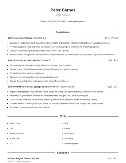 Resume example 1