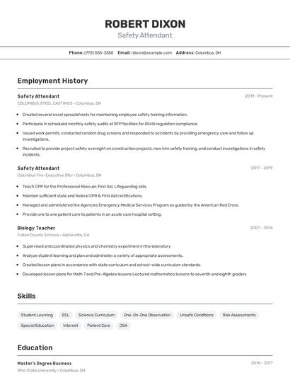 Resume example 2