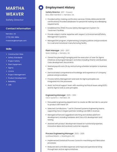 Safety Director Resume