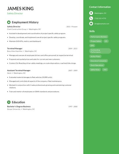 Safety Director Resume