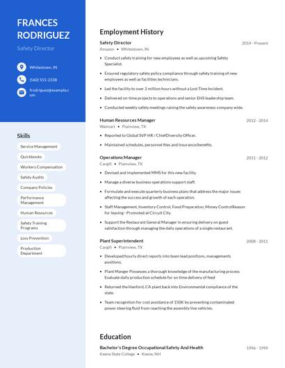 Safety Director Resume