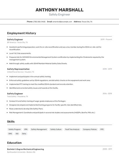 Resume example 2
