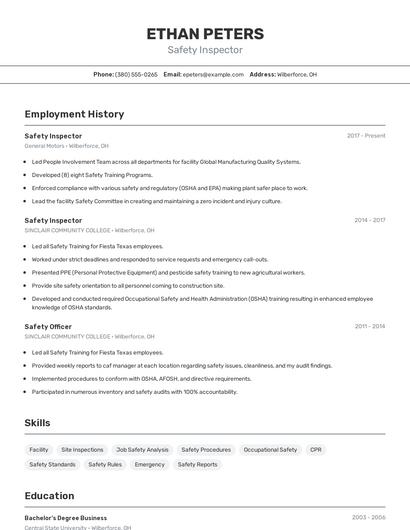 Resume example 2