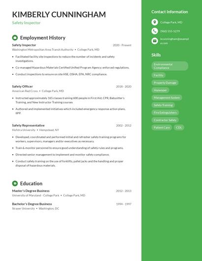 Resume example 4