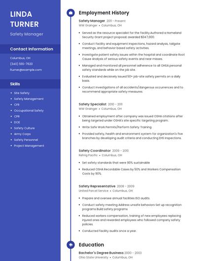 Safety Manager Resume