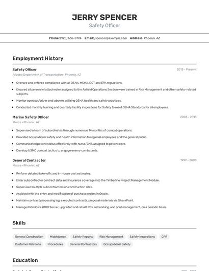 Resume example 2