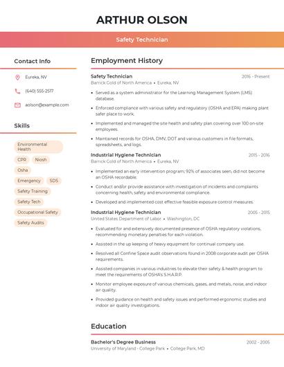 Resume example 3