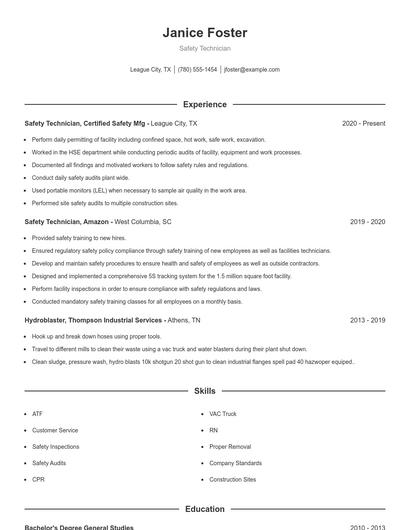 Resume example 1