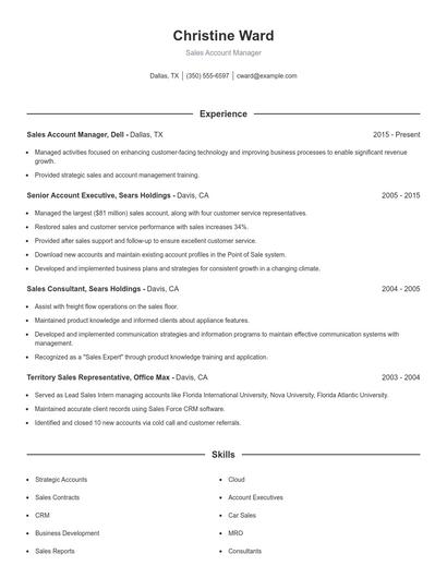 Sales Account Manager Resume