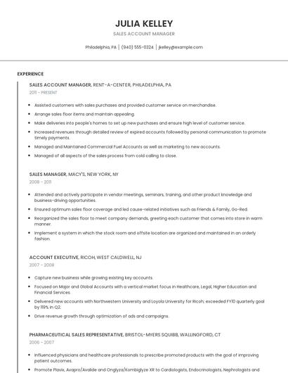 Sales Account Manager Resume