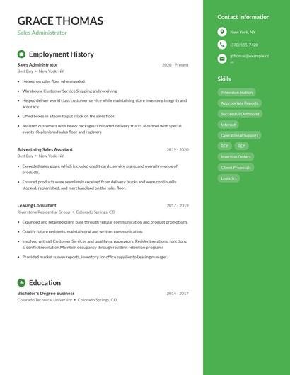 Resume example 5