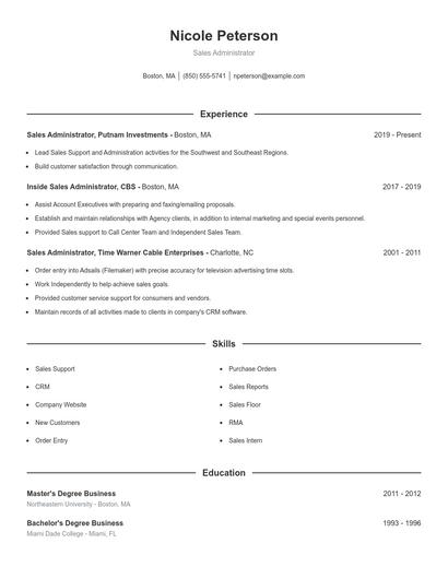 Resume example 1