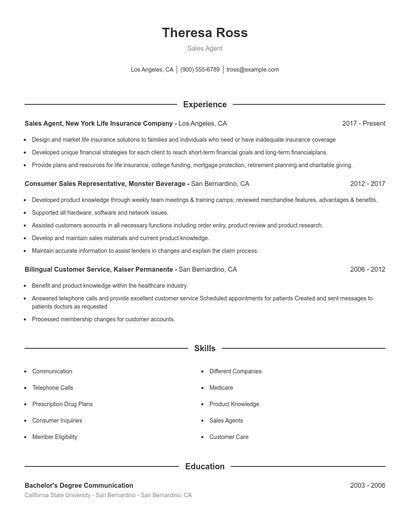 Resume example 1