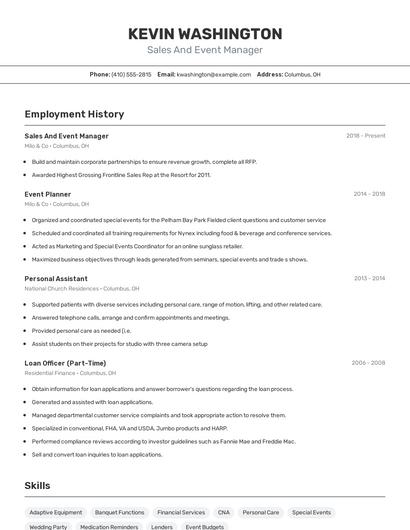 Resume example 2