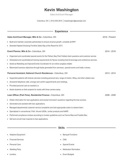 Resume example 1