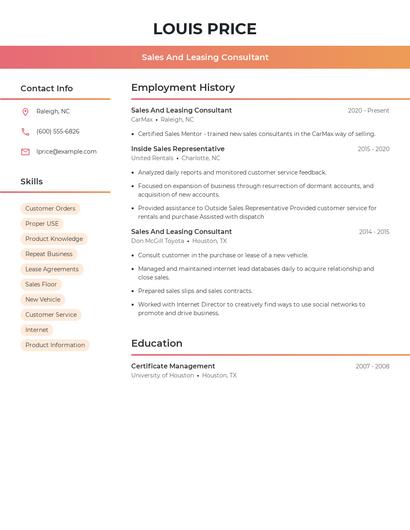 Resume example 3