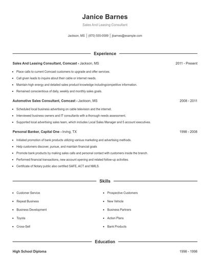Resume example 1