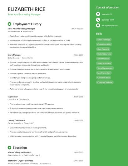 Resume example 5