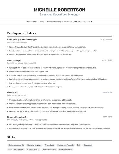 Resume example 2