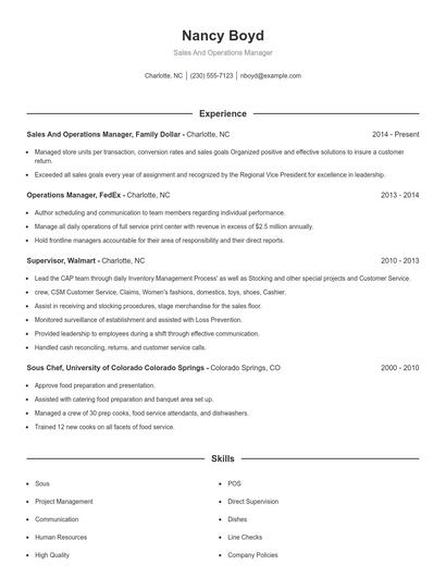 Resume example 1