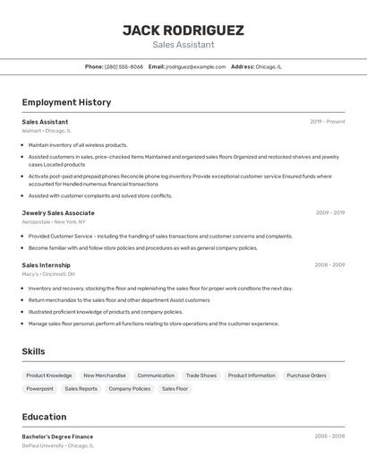 Resume example 2