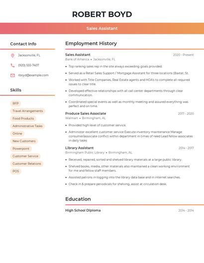 Resume example 3