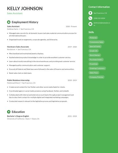 Resume example 5