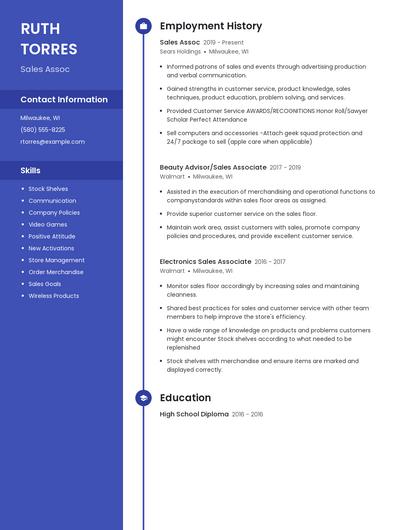 Sales Assoc Resume