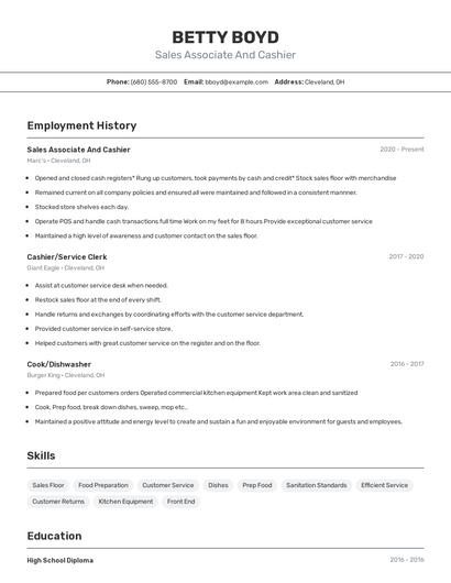 Resume example 2