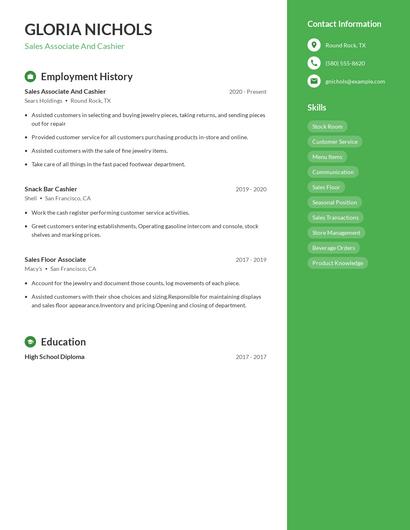 Resume example 5
